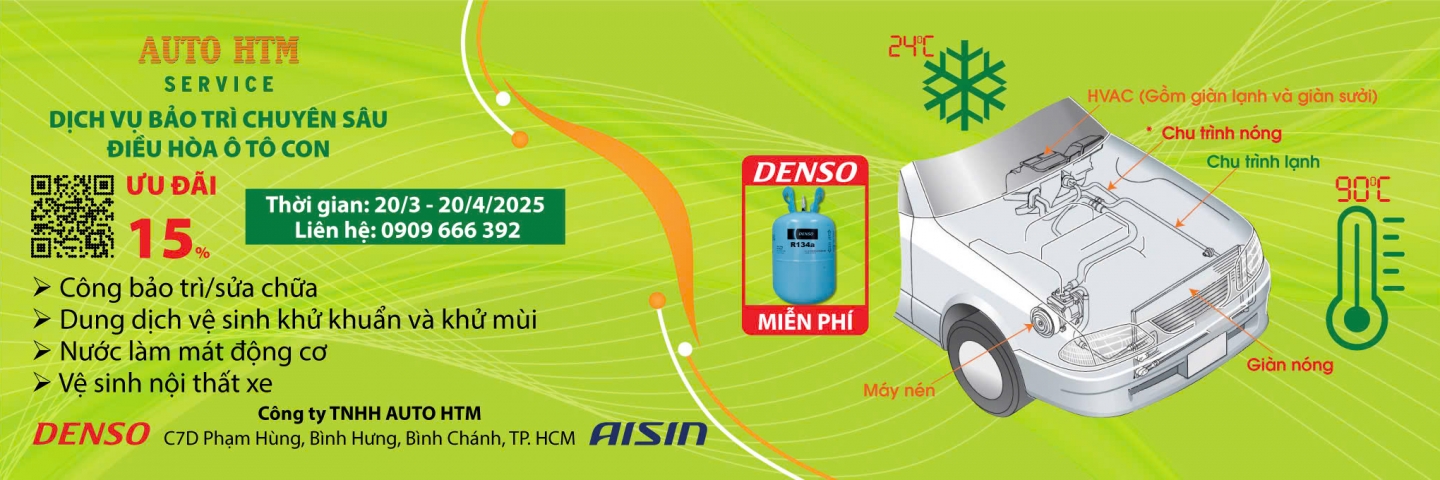 ƯU ĐÃI 15% BẢO TRÌ CHUYÊN SÂU ĐIỀU HÒA Ô TÔ CON 